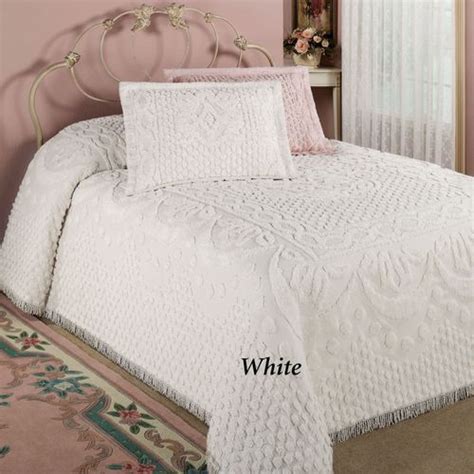 white chanel bedspread|queen size chenille bedspreads clearance.